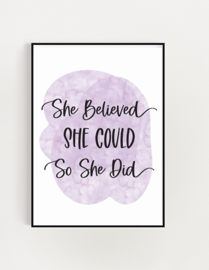 Image of wall art "She Believed She Could, so She Did