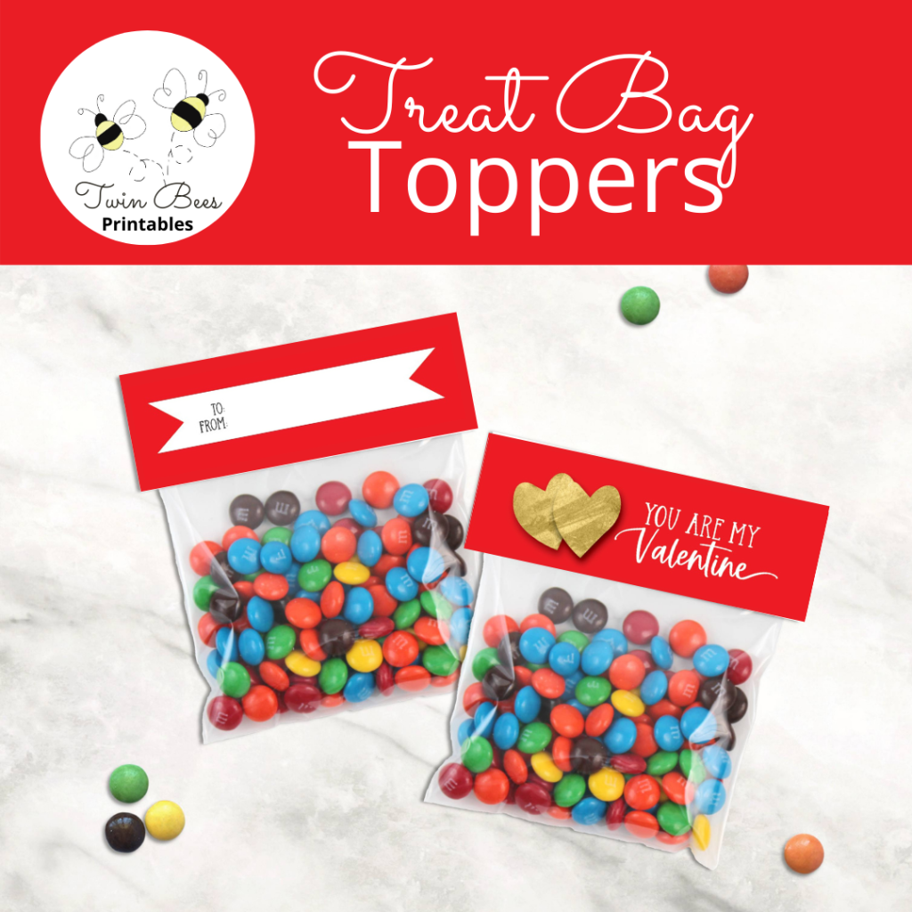 Image of treat bags with Valentine's Day Toppers