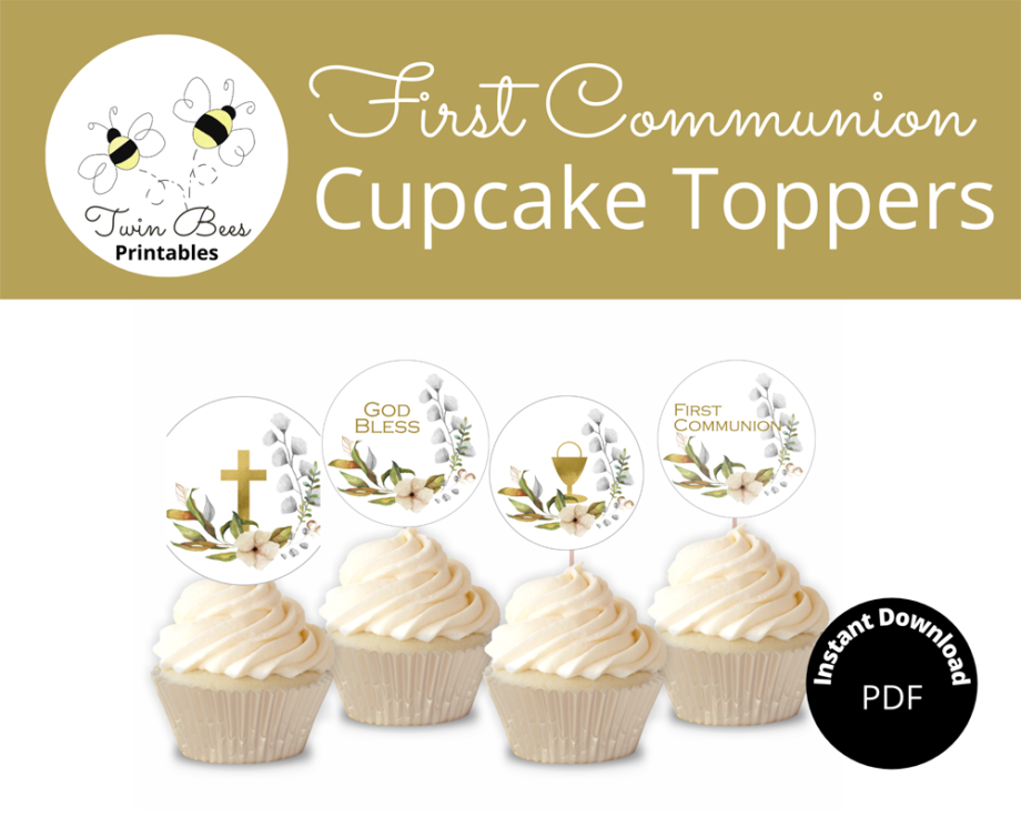 Image of First Communion Cupcake Toppers