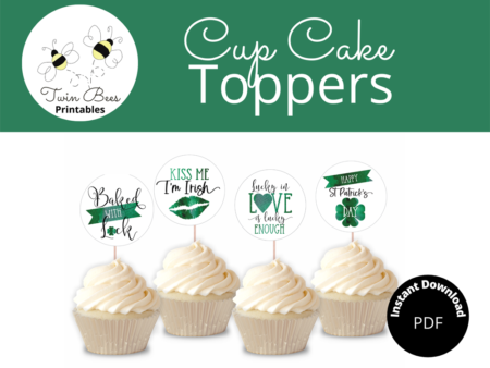 image of cupcakes with St. Patrick's Day toppers