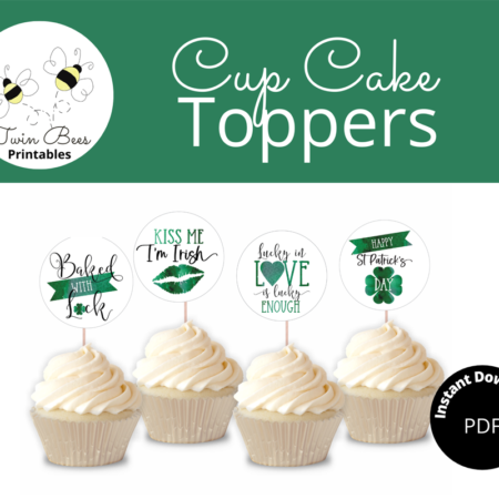 image of cupcakes with St. Patrick's Day toppers
