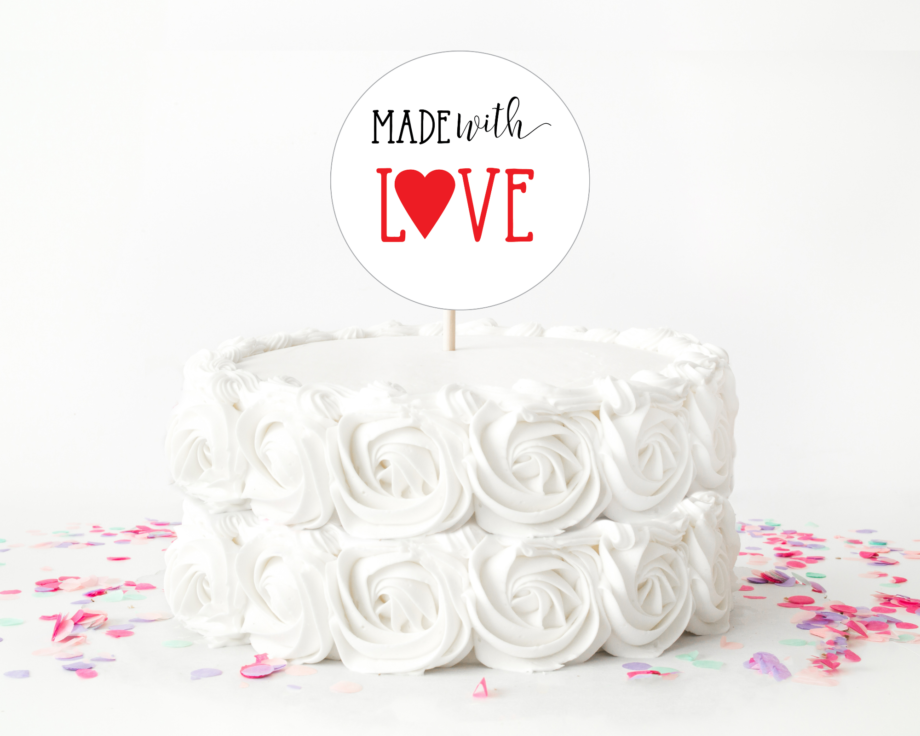 Made with love cake toppe
