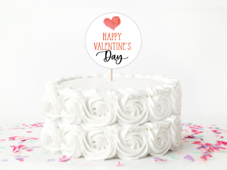 printable Happy Valentine's Day Cake Topper