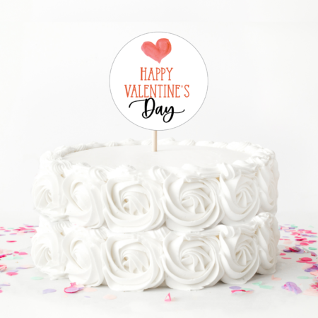 printable Happy Valentine's Day Cake Topper