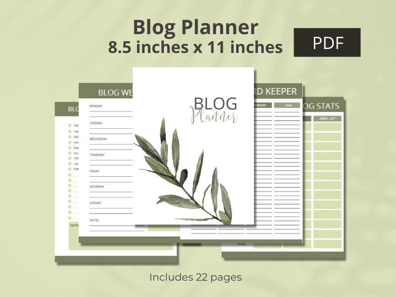 Blog Planner Printable Letter Size