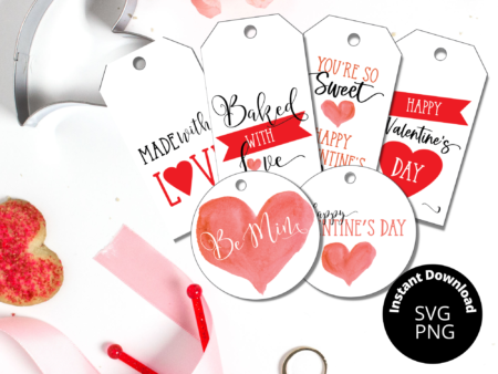 Valentine's Day Tags in SVG and PNG format