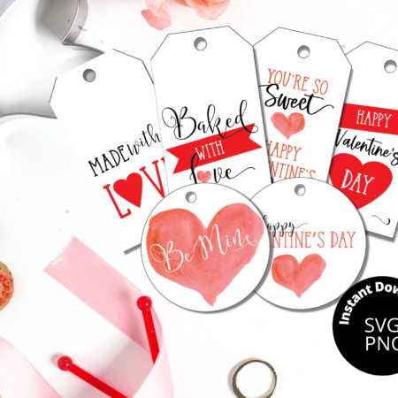 Valentine's Day Tags in SVG and PNG format