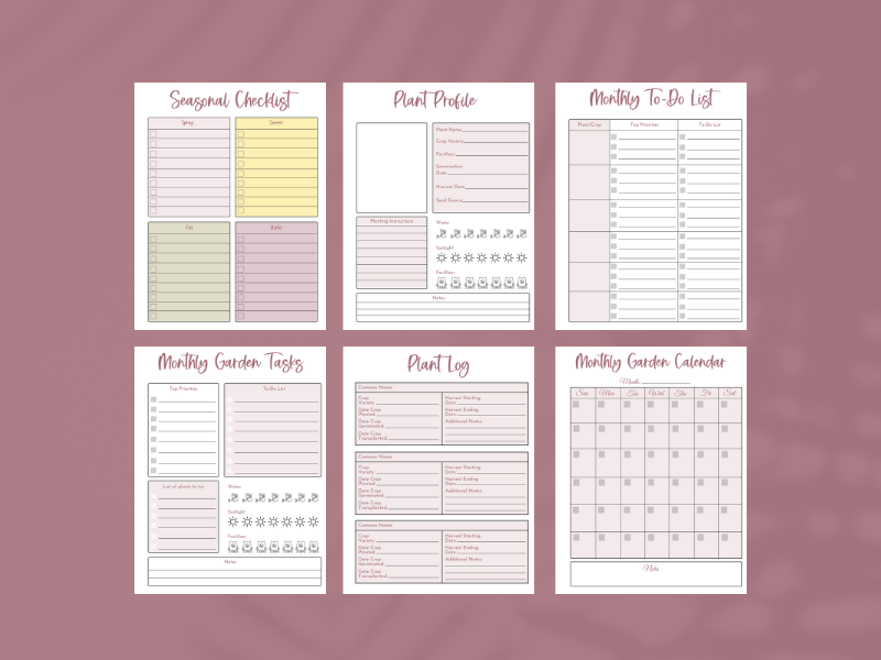 Example of Garden Planner Pages